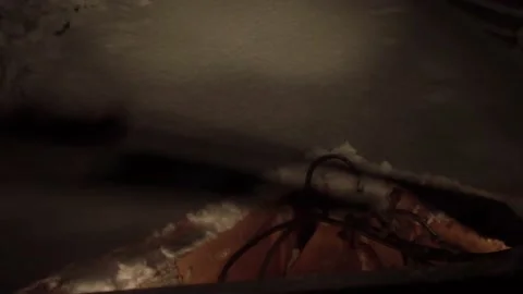 Snowplow in action during a snowfall POV Stock Footage 153315169