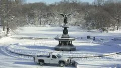 Bethesda Fountain in Central Park New York after snow storm 826276