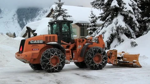 SNOWPLOW CLEARING SNOW Stock Footage 1012271