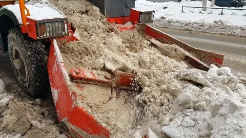 Snowplow machine Stock Footage 101305565