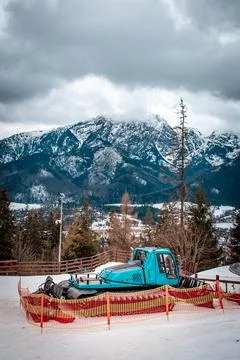 A snowplow 스톡 사진