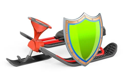 Snowracer with shield, 3D rendering Stock Illustration