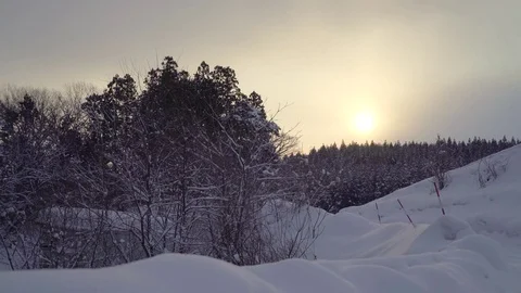 Snowscape time lapse Stock Footage 75574225