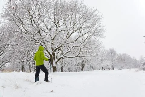 Snowshoeing Foto stock