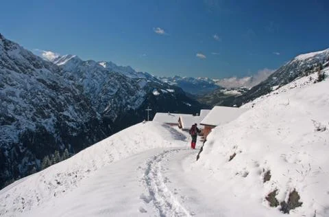 Snowshoeing 写真素材