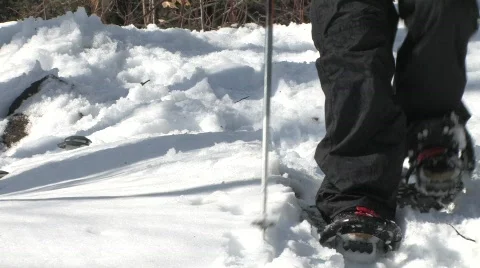 Snowshoes in close up Video stock 344156
