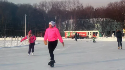 Snowskate park Stock Footage 34492277