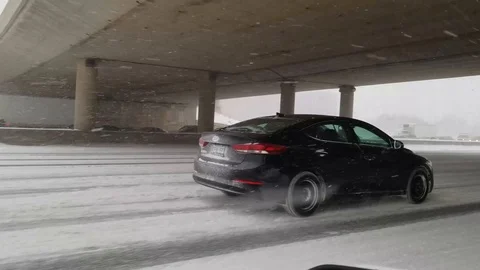 Snowstorm 20 - Highway Stock Footage 102014728