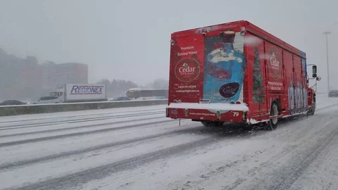 Snowstorm 21 - Highway Stock Footage 102014733