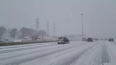 Snowstorm 22 - Highway Stock Footage 102014742