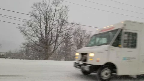 Snowstorm 24 - Highway Stock Footage 102014716