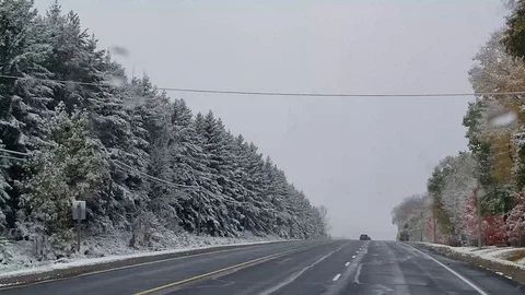 Snowstorm 33 - Highway Stock Footage 102129363