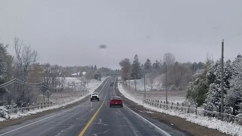 Snowstorm 34 - Highway Stock Footage 102129343