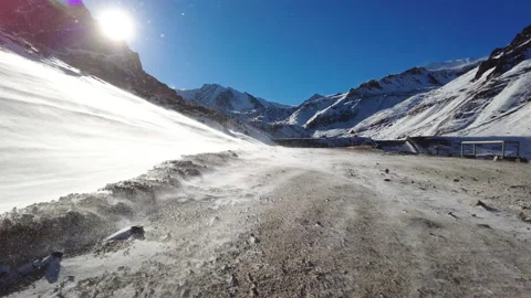 Snowstorm and wind in the mountains Stock Footage 165161605
