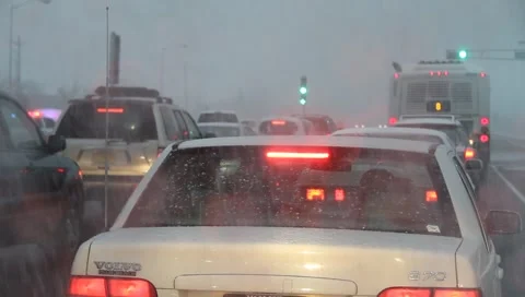 Snowstorm highway 3 Stock Footage 1060720