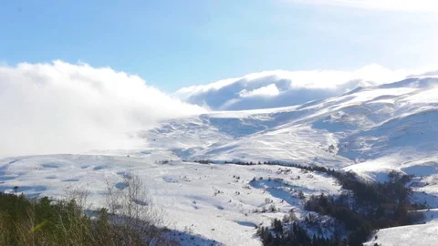 Snowstorm in the mountains Stock Footage 123665681