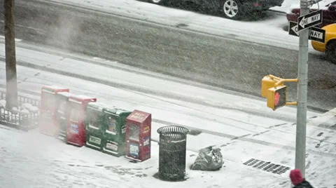 Snowstorm in NYC Stock Footage 33466855
