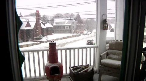 Snowstorm out window Stock Footage 882042