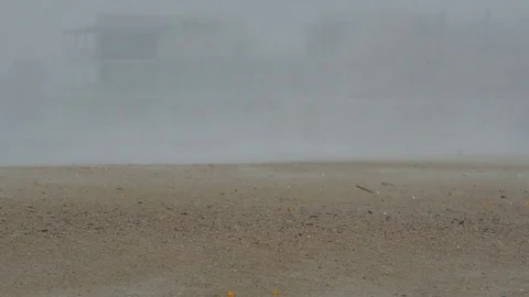 Snowstorm at sea Video stock 80924293