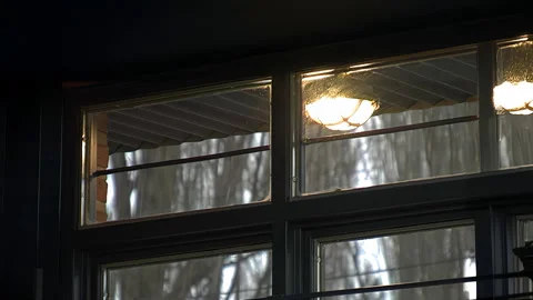 Snowstorm Seen Through an Interior Window Stock Footage 331666964