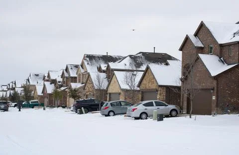 Snowstorm in Texas Stock Photos