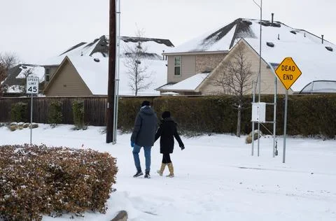 Snowstorm in Texas Stock Photos