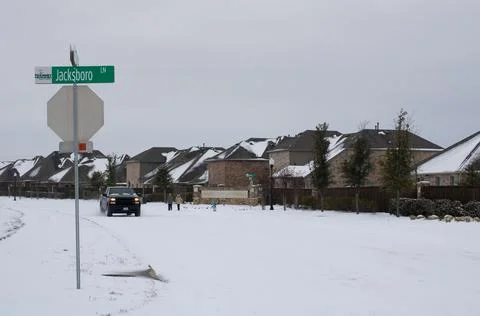 Snowstorm in Texas Stock Photos