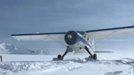 Snowy Aircraft Propeller Wind Down Stock Footage