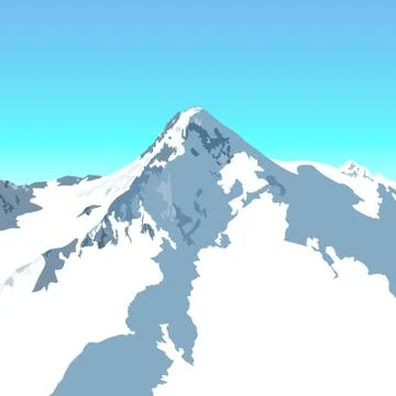 Snowy alpine peak Stock Illustration