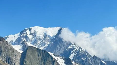 Snowy Alpine Peak Stock Photos