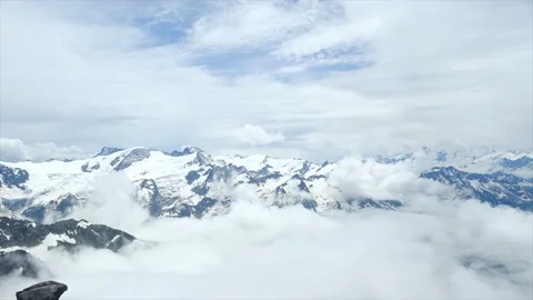 Snowy and Cloudy Mount Titlis Stock Footage 199829279