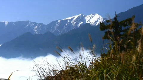 Snowy Asian mountain timelapse Stock Footage 283630