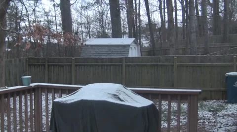 Snowy Atlanta Backyard 2016 Stock Footage 62948910