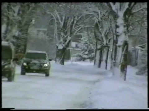 Snowy Avenue Stock Footage 343697143
