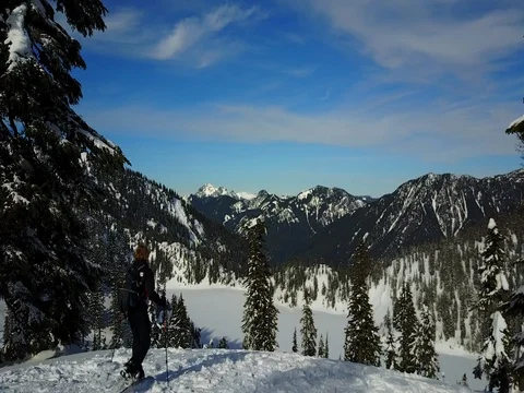 Snowy Backcountry Basin Video stock 73668102
