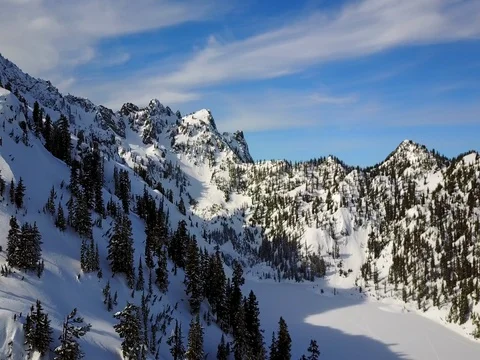 Snowy Backcountry Basin Video stock 73684319