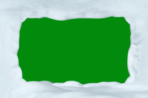 Snowy background frame from elements of snowdrifts. 写真素材