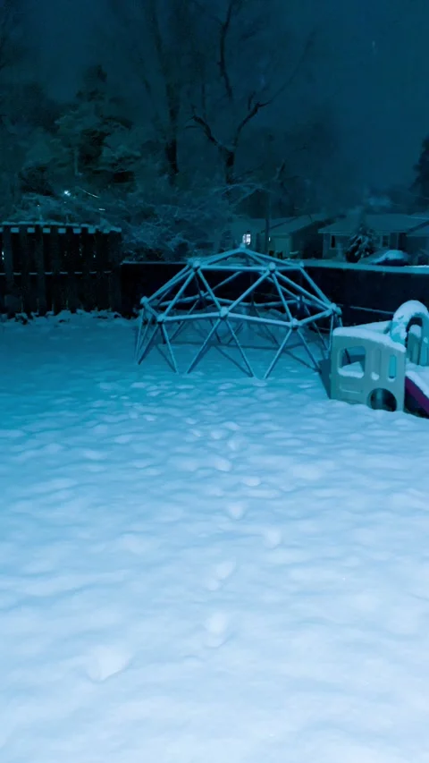 Snowy backyard Stock Footage 279522788