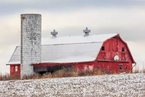 Snowy Barn Stock Photos