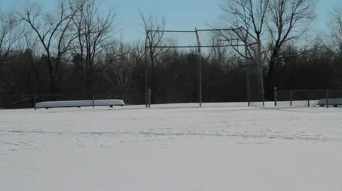 Snowy Baseball Diamond Stock-Footage 18179464