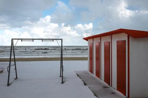 Snowy beach Stock Photos