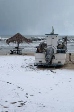Snowy beach Stock Photos