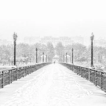 Snowy bridge Foto stock