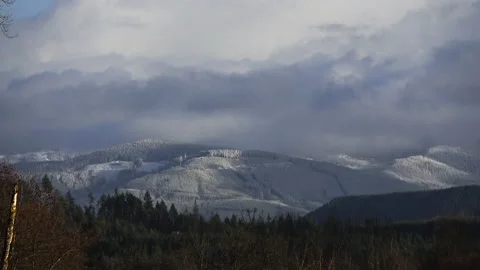Snowy Cascade Foothills Stock-Footage 147176356