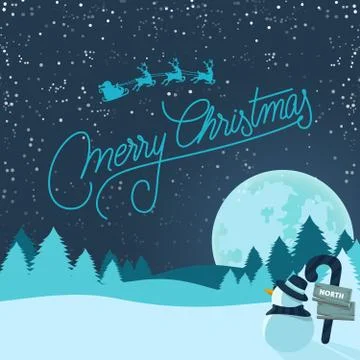 Snowy christmas background Stock Illustration