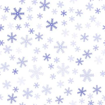 Snowy christmas seamless pattern, blue crystal snowflake for wrapping paper Stockillustratie