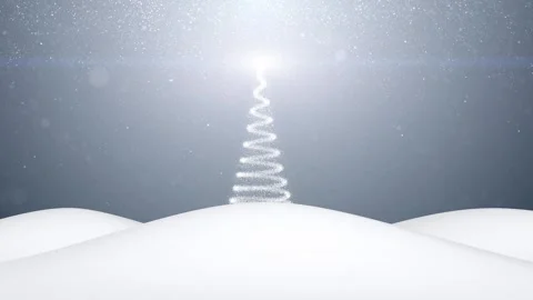 Snowy christmas tree animation background Stock Footage 324188853