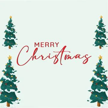 Snowy Christmas Trees Corner Frame Background 스톡 일러스트