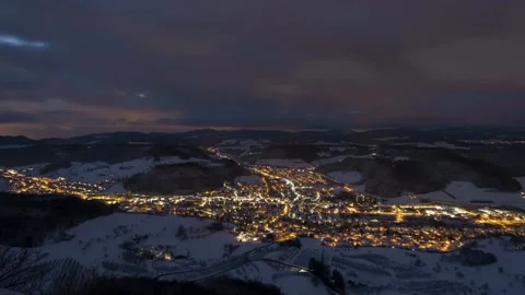 Snowy City of Light Video stock 137955057