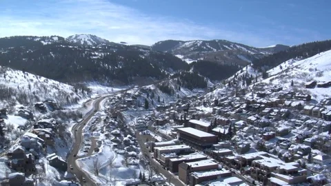Snowy city sprawl Stock Footage 75214315